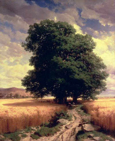 オークスのある風景、1859 作： Alexandre Calame